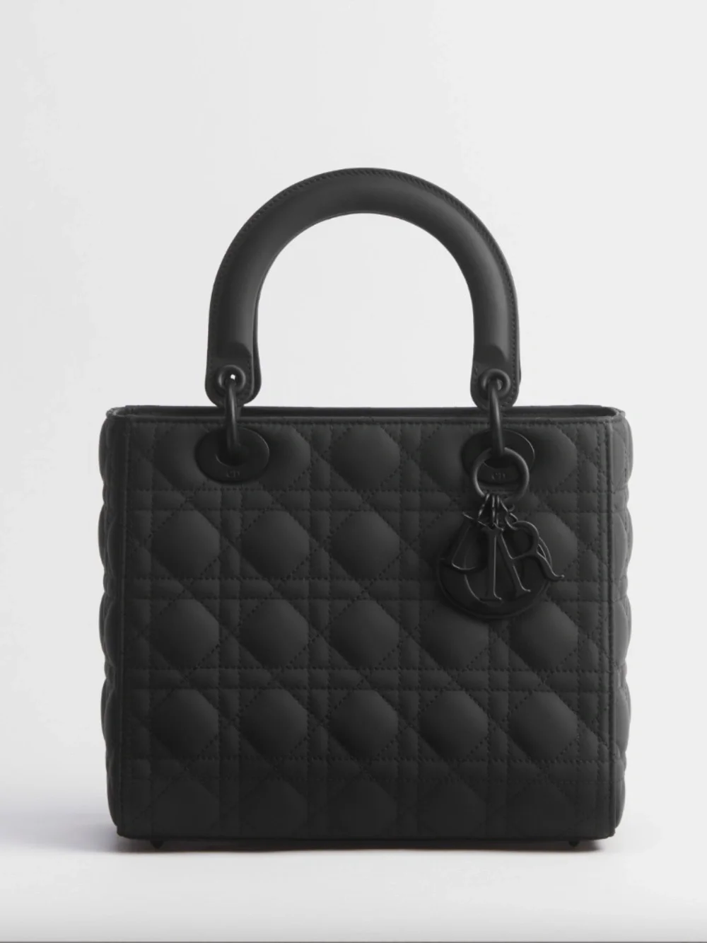 Medium Lady Dior Bag Black Ultramatte Cannage Calfskin